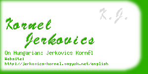 kornel jerkovics business card